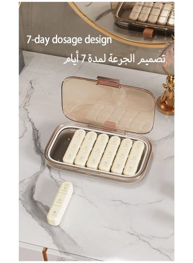 Portable medicine box, 7-day supply medicine box, 21 compartments, waterproof, mildew-proof and moisture-proof daily medicine box, Suitable for Storing Medicine, Vitamin, Supplement,Travel Pill Box. - Image 3